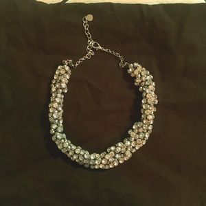 Talbots Statement rhinestone cluster necklace